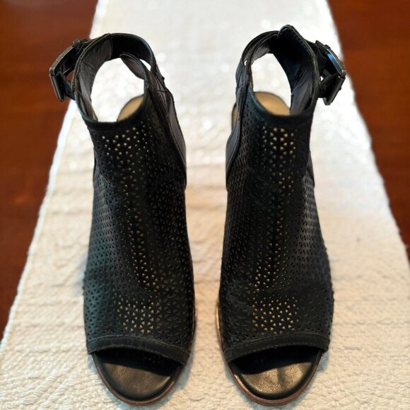 Sam Edelman Black Henri Peek A Boo Open Toe Black Heel Shoes Size 8.5M - Picture 3 of 12